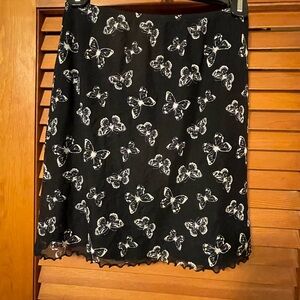 Hollister Black and White Butterfly Mini Skirt